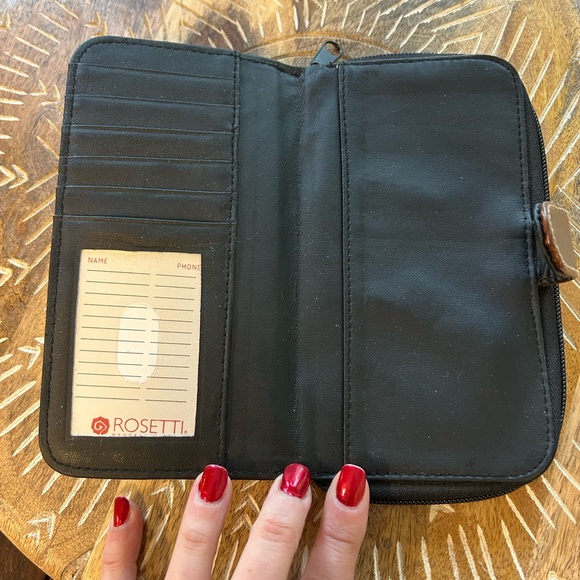 Rosetti woman’s wallet, black with brown trim, pebbled faux leather - Picture 3 of 8